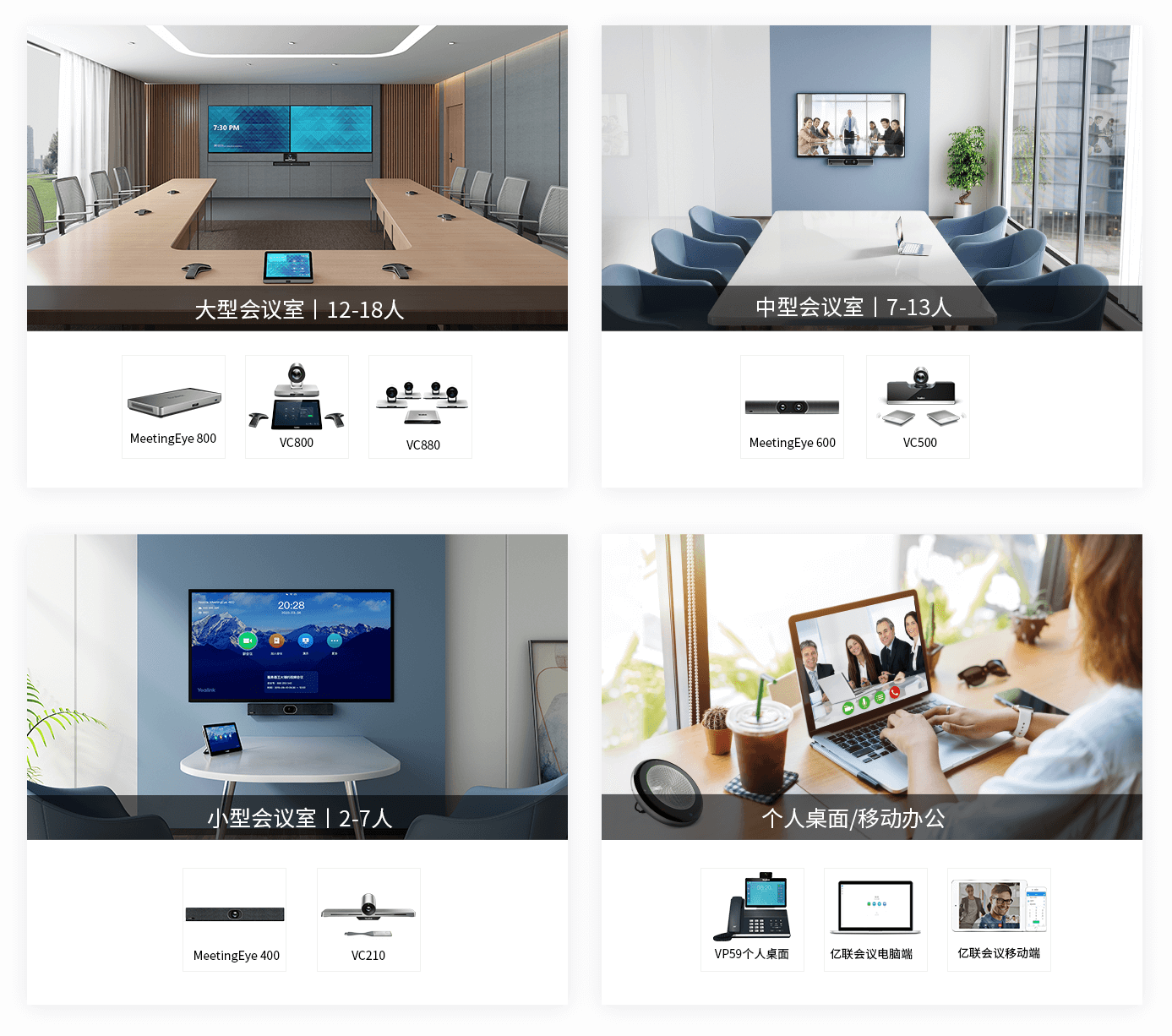 大型视频会议，中型视频会议，小型视频会议